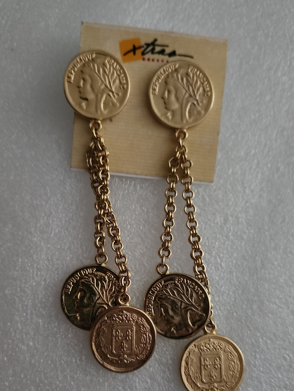 Vintage-Inspired Gold Coin Dangle Earrings - Women Jewelry